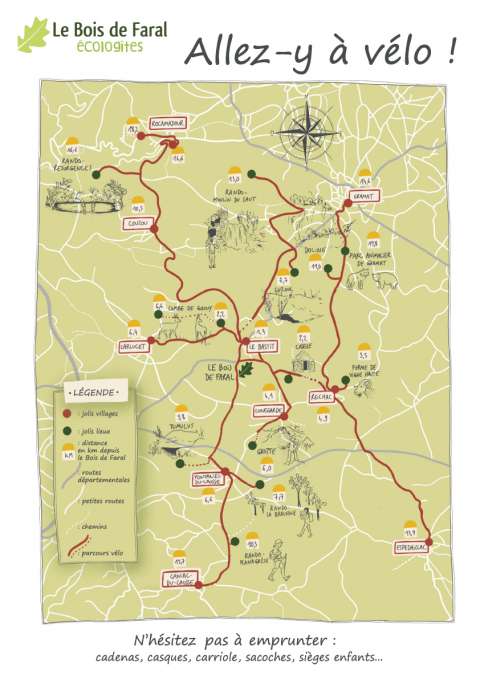 La carte des coins à découvrir à vélo